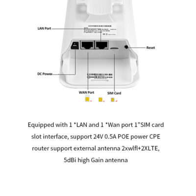 Router CPE 4G WiFi Outdoor Impermeabile da Esterno Wireless LTE 300Mbps - immagine 5