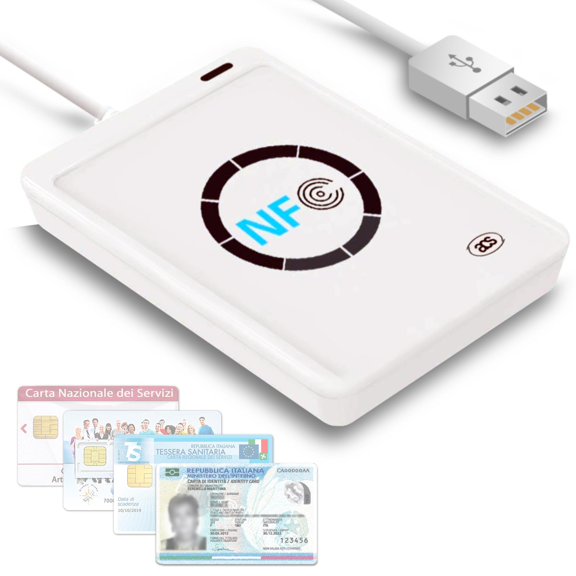 Lettore Tessera Sanitaria USB-C Type C Smart Card Firma Digitale Agenzia  Entrate