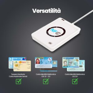 Lettore Cie 3.0 Contactless Carta D'Identità Elettronica Tessera Sanitaria - immagine 7